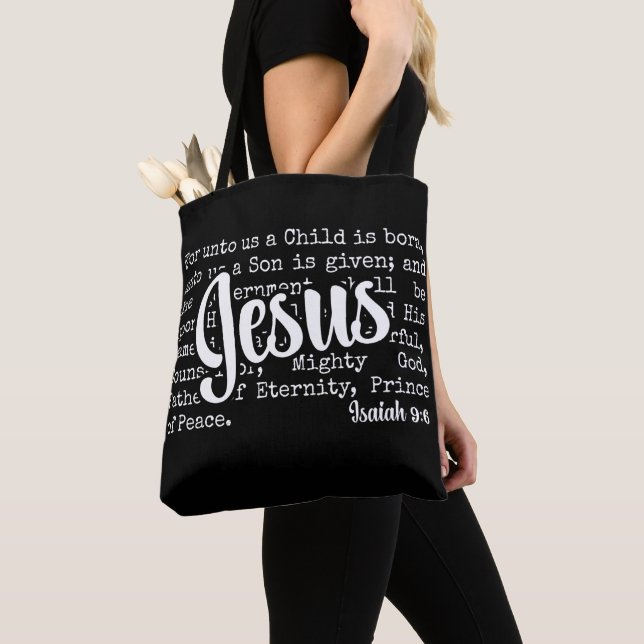 Bolsa Tote PELA UNTO, Christian Isaiah JESUS Natal (Close Up)
