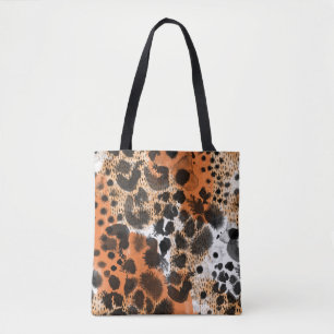 Bolsa Tote Pele animal: padrão leopardo criativo.