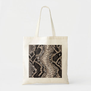 Bolsa Tote Pele de Cobra Cristal Prata Luxo