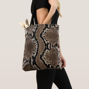 Bolsa Tote Pele de cobra do pitão de rocha do falso
