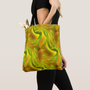 Bolsa Tote Pele de laranja verde digital com textura grossa a