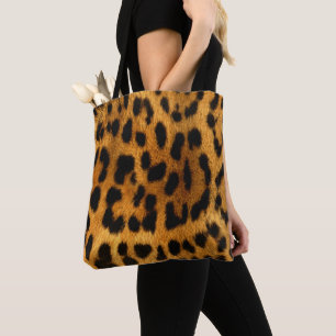 Bolsa Tote Pele do leopardo do falso por todo o lado na