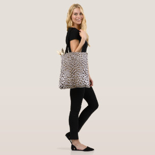 Bolsa Tote Pele Leopardo Branca