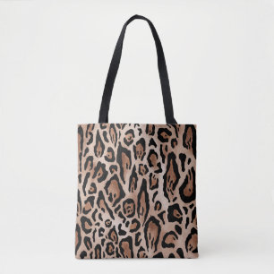 Bolsa Tote Pele-leopardo: padrão uniforme.