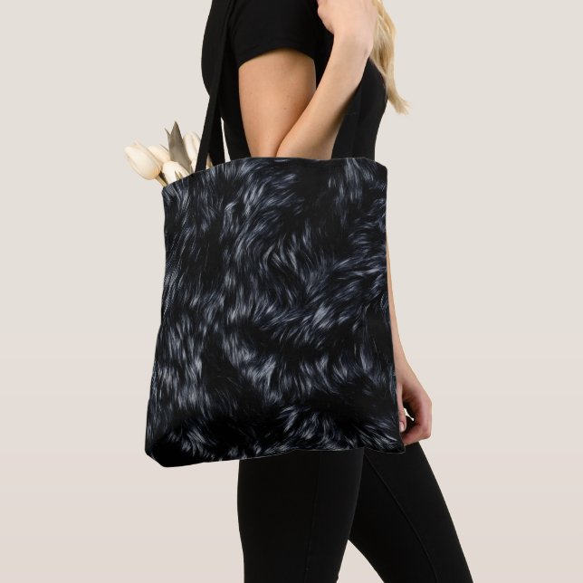 Bolsa Tote Pele Preta Falso (Close Up)