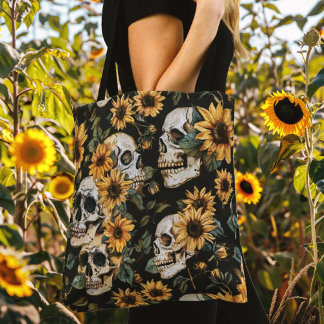 Bolsa Tote Peles de Gótico de Verão e Girassóis Spooky