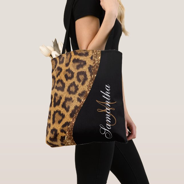 Bolsa Tote Peles Leopardo Impressas e Luminosas (Close Up)