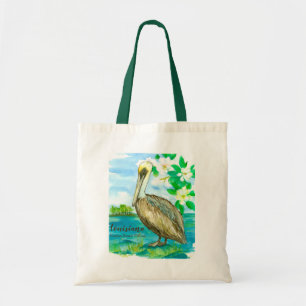 Bolsa Tote Pelican Bird Lake Ponchetrain Watercolor
