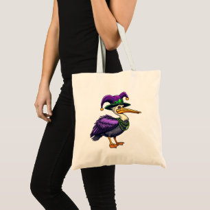 Bolsa Tote Pelican Mardi Gras - Carnaval divertida para Amant