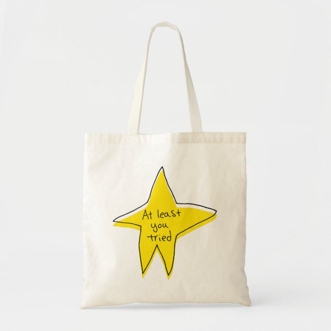 Bolsa Tote Pelo Menos Você Tentou - Estrela Amarela (Frente)