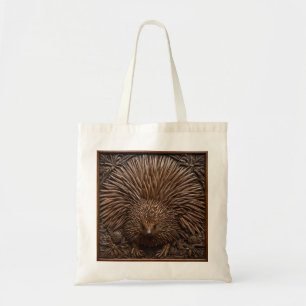 Bolsa Tote Pena da Natureza: O Equidna Australiano em Madeira