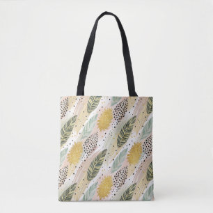 Bolsa Tote Pena Elegante e Abstrato Brushbraste Sem Costura