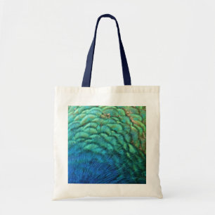 Bolsa Tote Penas de Pavão I Desenho Abstrato Colorido da Natu