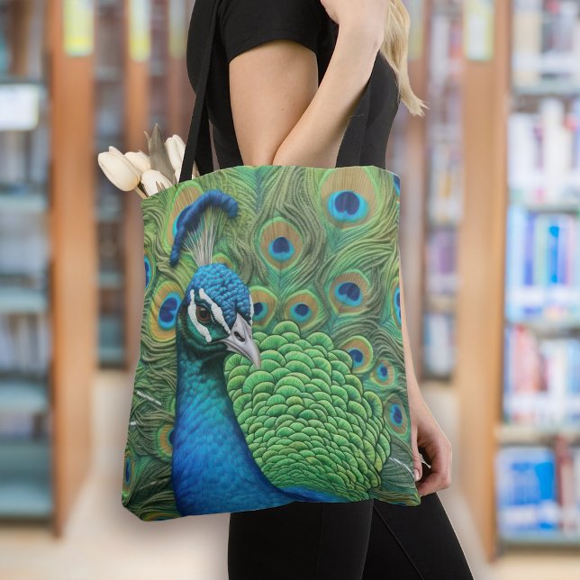 Bolsa Tote Penas de Peacock (Criador carregado)