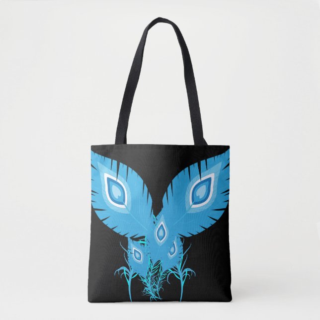 Bolsa Tote Penas de Peacock | Pássaros-Pássaros | Moda (Frente)