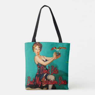 Bolsa Tote Penas furiosas de 1950 por Gil Elvgren
