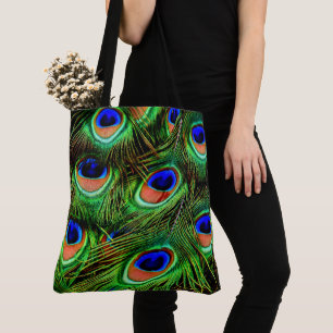 Bolsa Tote Penas Pêssego 7A-B Saco de Tota All-Over-Impressão
