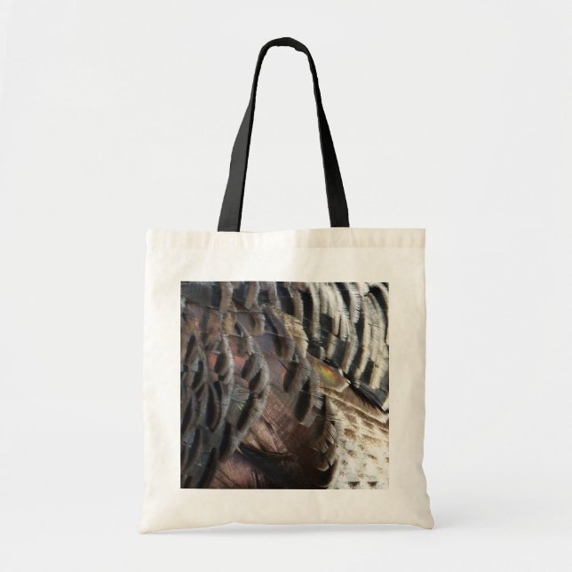 Bolsa Tote Penas Selvagens Turcas I Abstrato Nature Design (Frente)