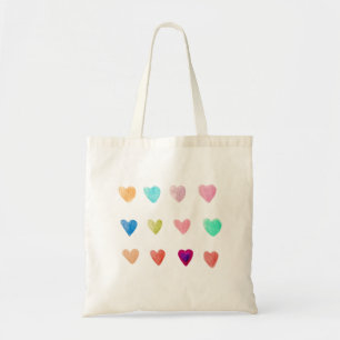 Bolsa Tote Pencil Crayon Hearts Tote Bag