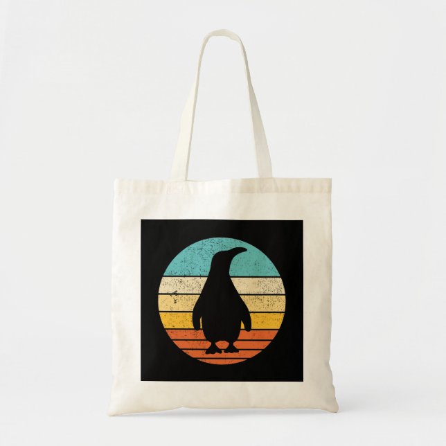 Bolsa Tote Penguin Retro Vintage Sunset (Frente)