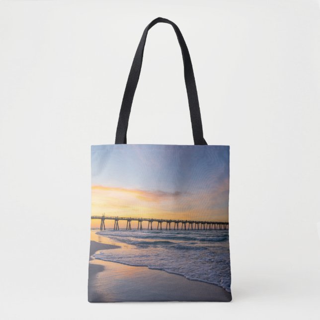 Bolsa Tote Pensacola Pier Shoreline Sunrise Tot Bag (Frente)