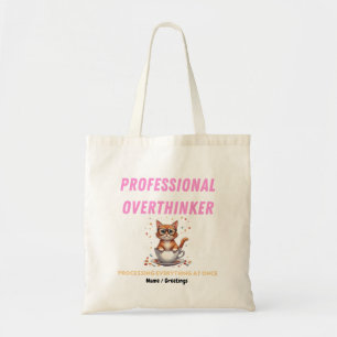 Bolsa Tote Pensador Profissional Humor de Gato Relatável