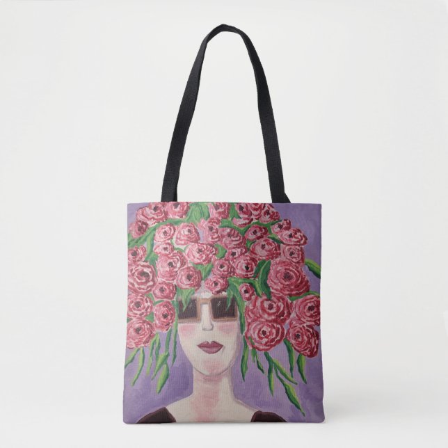 Bolsa Tote Pensamentos Floridos: Moda Encontra a Flora (Frente)