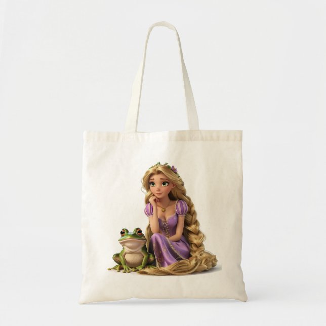 Bolsa Tote Pensando em Rapunzel (Frente)