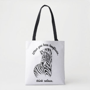 Bolsa Tote Pense em Zebras