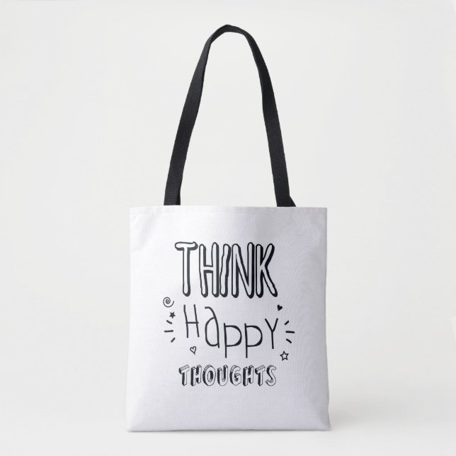 Bolsa Tote PENSE Pensamentos FELIZES (Frente)