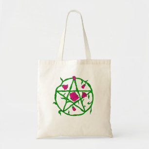 Bolsa Tote pentagrama de rosas rosa