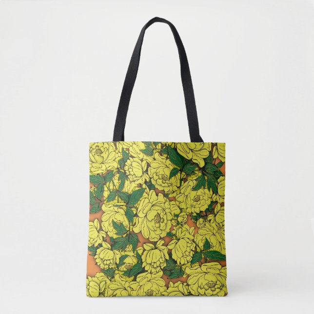 Bolsa Tote Peônias amarelas (Frente)