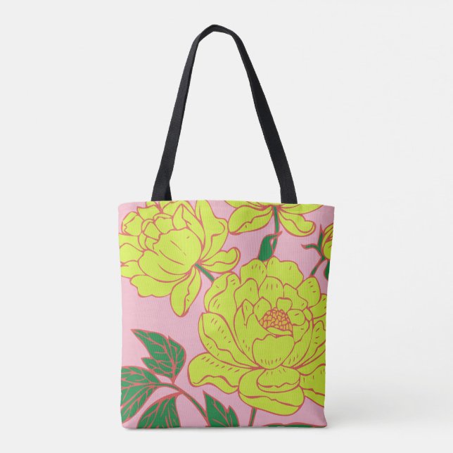 Bolsa Tote Peônias amarelas #2 (Verso)