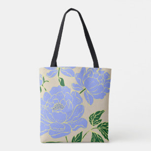 Bolsa Tote Peônias azuis