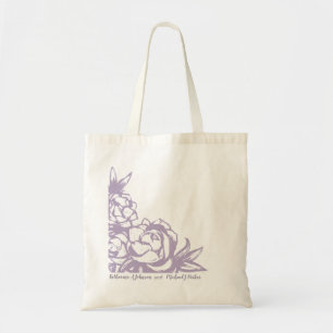 Bolsa Tote Peônias românticas da lavanda que Wedding a saco