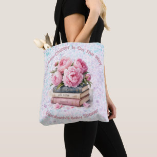 Bolsa Tote Peônias Rosa & Livros Nova Capítulo Festa de Bebê