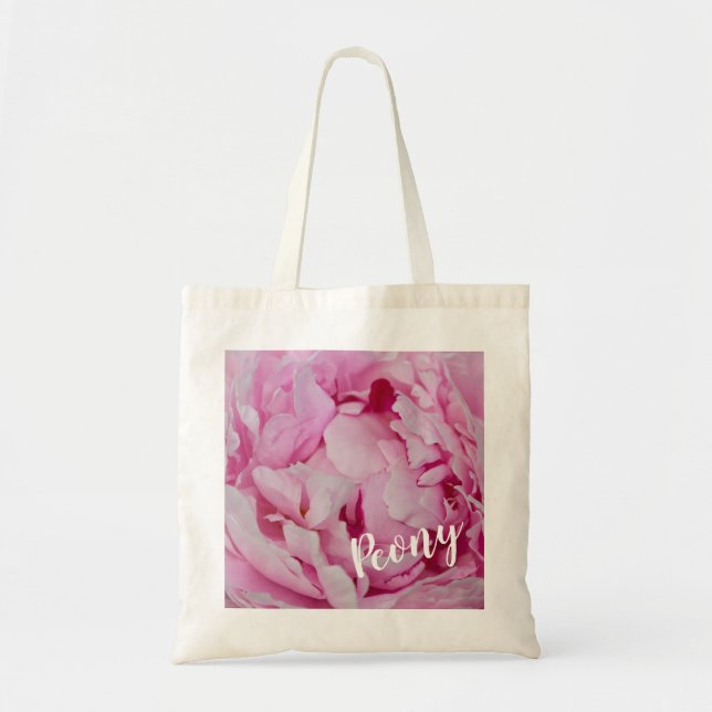 Bolsa Tote Peony Blossom Rosa para amantes de flores e jardin (Frente)