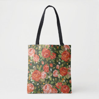 Bolsa Tote Peony Elegance: Papel de Carteira Floral Gráfico.