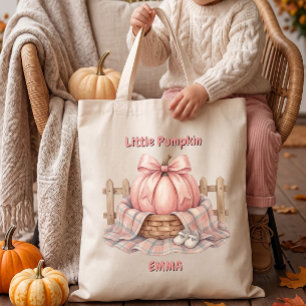Bolsa Tote Pequena Abóbora Personalizada Pinkoween Bebê Aquar
