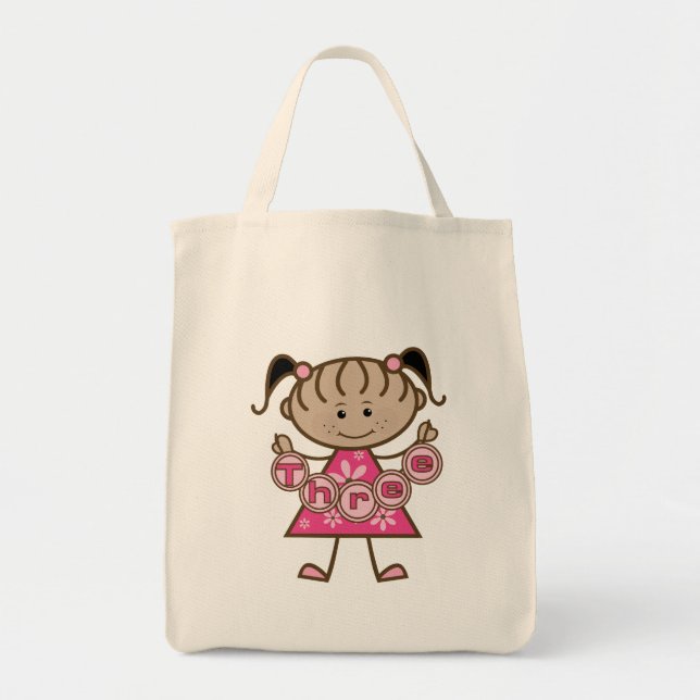 Bolsa Tote Pequena aniversário de 3 anos de Camisetas e prese (Frente)