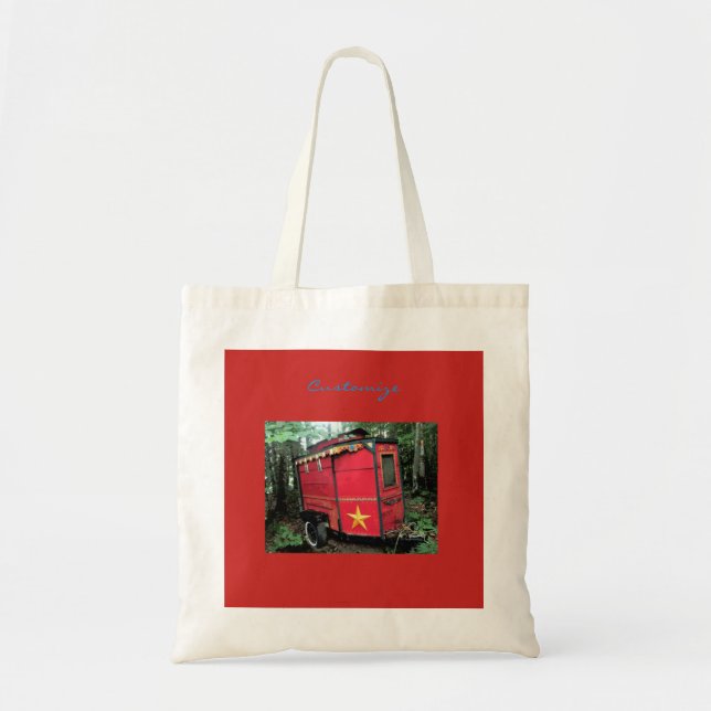 Bolsa Tote Pequena caravana cigana personalizada (Frente)