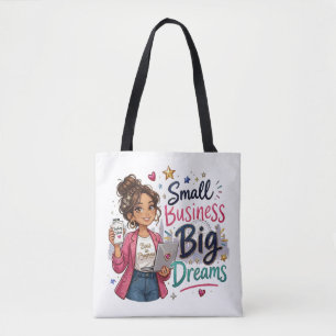 Bolsa Tote Pequena Empresa Grandes Sonhos Menina Empreendedor