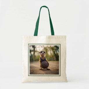 Bolsa Tote Pequena Estrela-de-Obra: Bebê Meerkat Segurando Ba