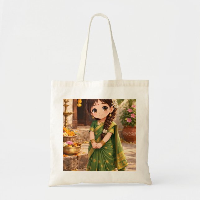 Bolsa Tote Pequena Grace de Verde (Frente)