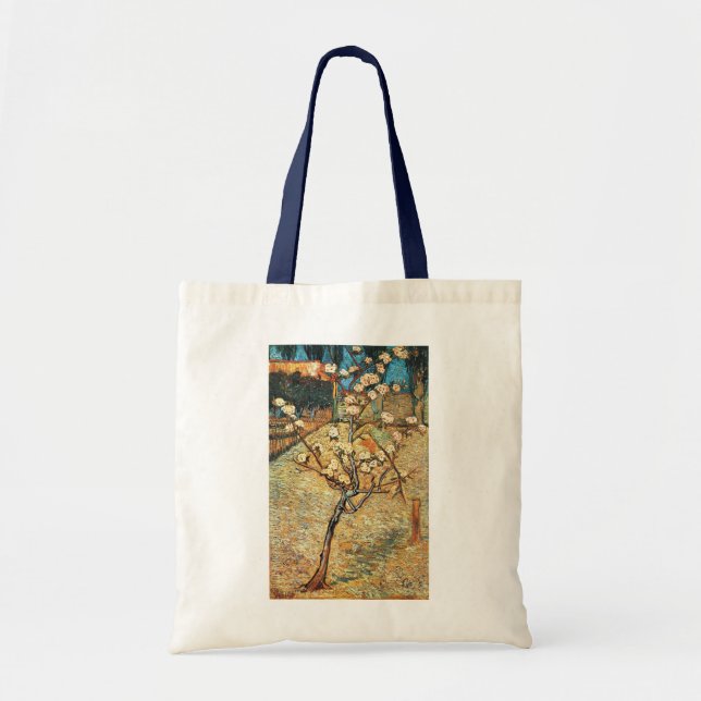 Bolsa Tote Pequena pereira em flor por Vincent van Gogh (Frente)