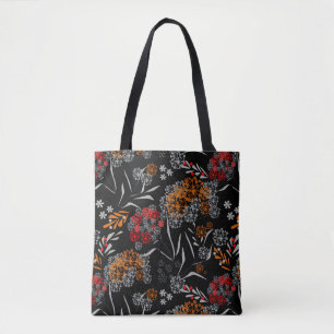 Bolsa Tote Pequenas flores bonitinhas sem costura padrão flo