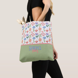 Bolsa Tote Pequenas Flores Paleta Doce Vibrações da Primavera