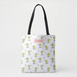 Bolsa Tote Pequenas Sapos bonitas com flores em branco