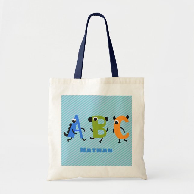 Bolsa Tote Pequeno Alphabet Monster ABC (Frente)