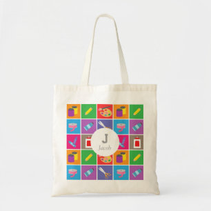 Bolsa Tote Pequeno Artista Artes e Ofícios Padrão Colorido Cr